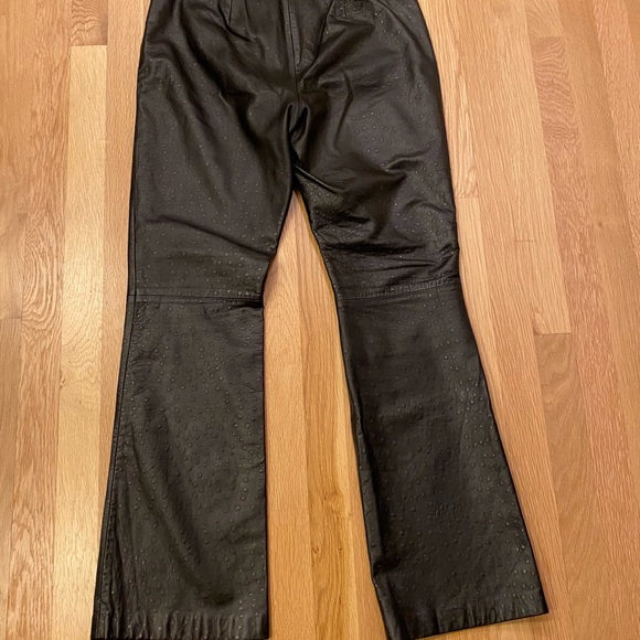 111 State Womens Black Ostrich Leather Pants / Lined / Size 8 - Picture 7 of 11